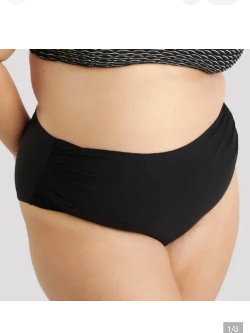 Oraki Glory High Rise Draped Bikini Bottom Black Sz 2X